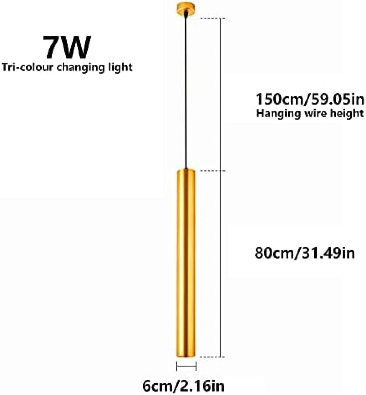 Wewnętrzna wyspa kuchenna Lampa wisząca LED Żyrandol z długą rurką Złoty aluminium Kreatywna lampa wisząca Bar Cylinder Reflektory Regulowana wysokość Pojedyncza głowica Oprawy sufitowe, świ