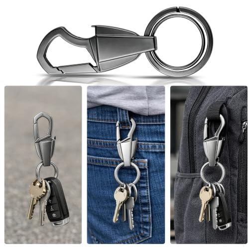 Image of Storite Heavy Duty Metal Carabiner Keychain with Swivel Key Ring, Premium Key Holder for Car, Home & Office Keys