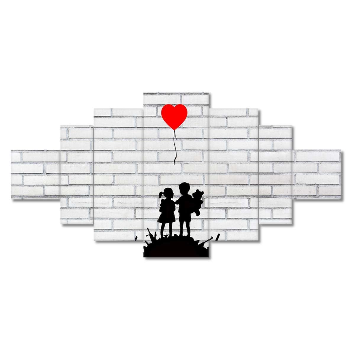 Pintura impresa en lienzo Arte de la pared Decoración 200x100cm Niños en un montón de armas Nº H8679Z_PC7D
