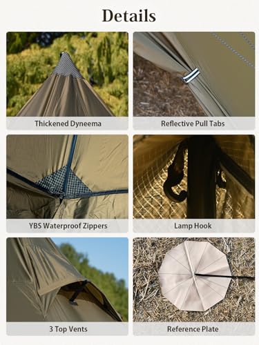 TOMOUNT 2-4 Person Hot Tent