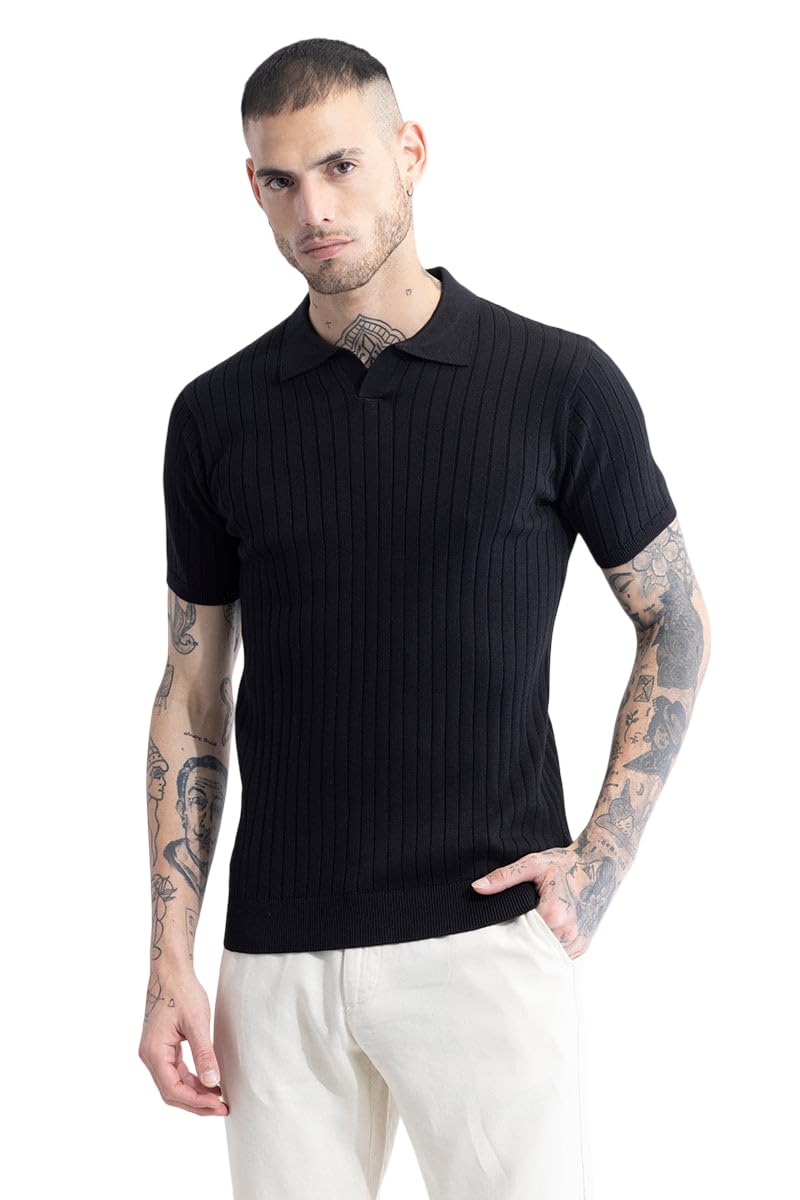 snitch Men T-Shirts | Slim Fit Textured Polo Collar | 100% Cotton Breathable Fabric | Casual Wear & Streetwear | Half Sleeve Pullover Design-picture-46