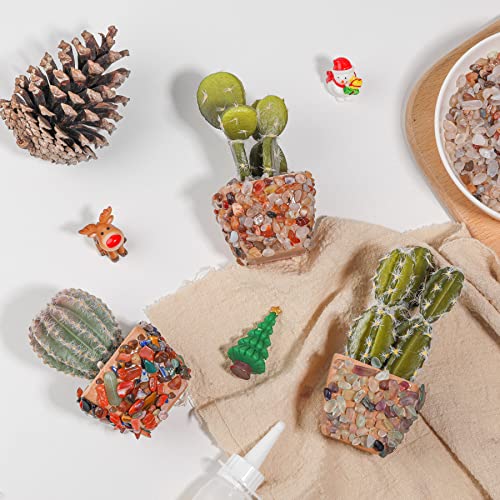 Image of T4U Crystal Chips Stone Crushed Quartz Glass 1LB - Fluorite Tumbled Gravel Small Decorative Pebbles Bulk, Mini Polished Rocks Pieces for Crafts, Vases Filler, Succulent Plants, Aquarium Gravel Rocks