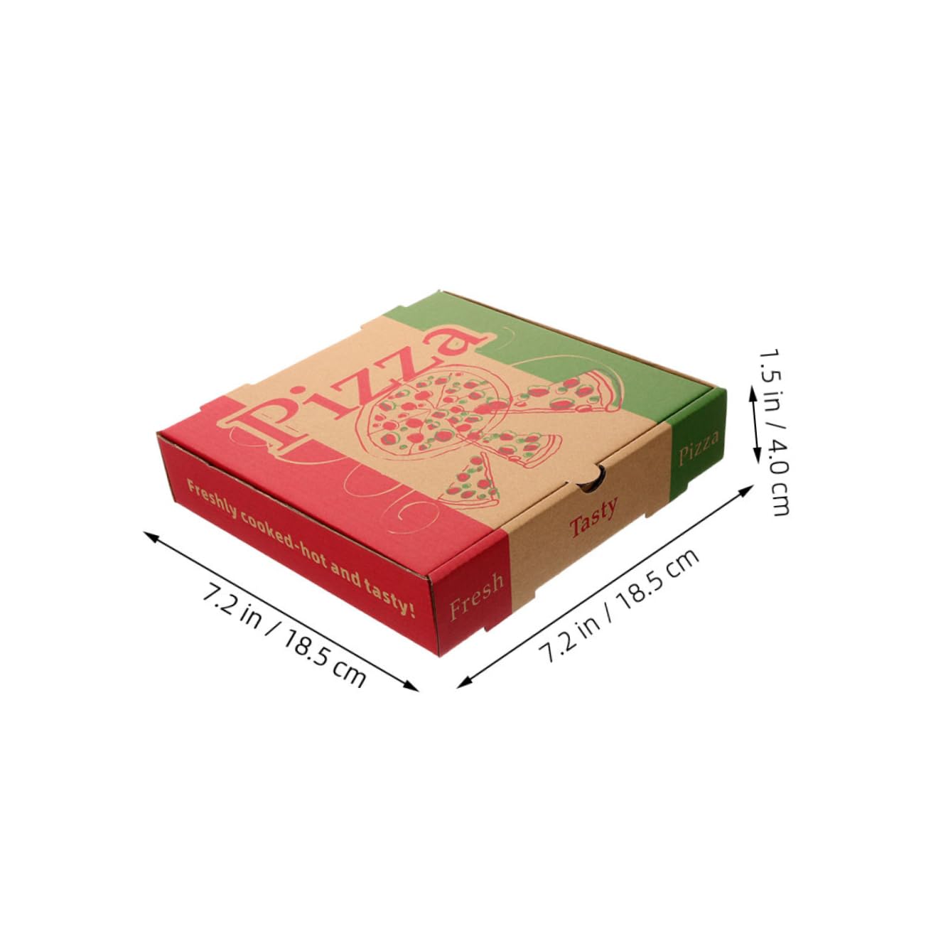 Yardenfun Lot de 20 Boîtes à Pizza en Papier de 18,5 Cm Réutilisables Pratiques pour Emballage et Stockage Lors Vente à Emporter