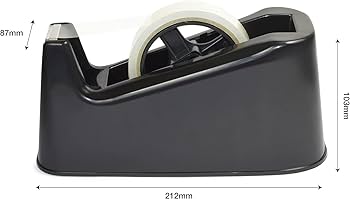 Rapesco 1695 ,500 Heavy Duty Tape Dispenser With 1 Clear Tape Roll Black - USED