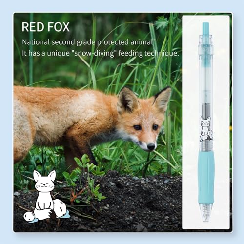 KEYBO Canetas de tinta gel 4 peças de tinta azul diferente com 4 refis pretos extras, canetas estéti