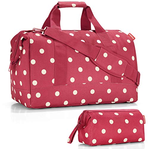 Preisvergleich Produktbild reisenthel Set: Allrounder L Reisetasche Ruby dots + GRATIS travelcosmetic Kosmetiktasche Kulturtasche