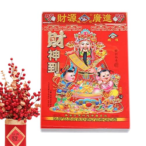 Abreißbarer Pferdekalender zum Aufhängen – chinesischer Kalender 2026, Mondtier-Tracker, kinderfreundliche Tinte, Sicherheitsfokus | Mondkalender für das Jahr des Pferdes, herausnehmbarer Wallpad-Plan