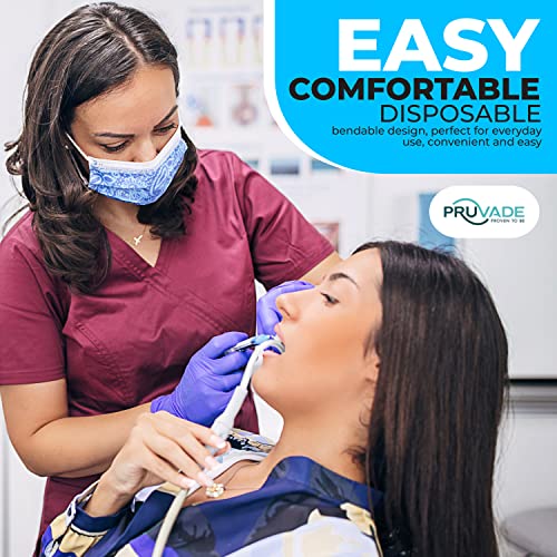 Dental Saliva Ejectors, 100 Pack, Soft Flexible Valve Tips, Disposable Suction Ejectors For Oral Care, Removes Water, Liquid, Debris, Dentist Equipment, White Body With White Tip #TOP6