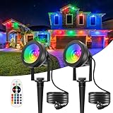 🌈【Etanche et facile à installer】L' spot led extérieur rgb est étanche selon la norme IP65 et parfaitement adaptée à une utilisation en extérieur toute l'année. Il suffit de brancher l'éclairage de jardin led dans la position appropriée sur le sol ou de l'installer sur le mur et de brancher l'alimentation électrique.