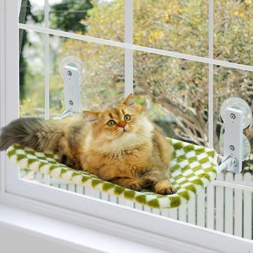 EDAGNY Foldable Cat Window Hammock Removable Mat Sturdy Green M