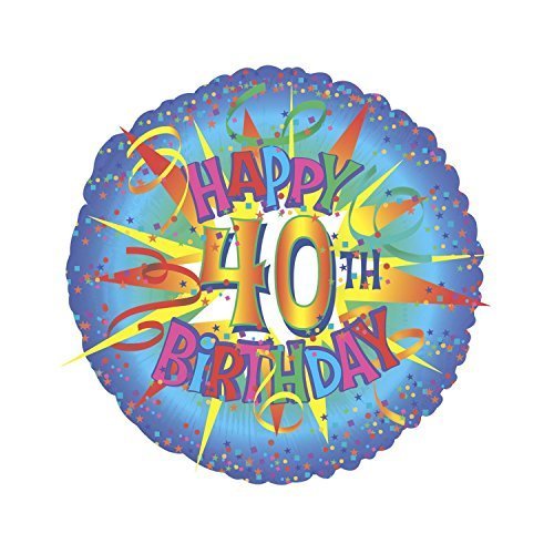 Happy Birthday 40 Burst Balloon (18 Inch Mylar) Pkg/5