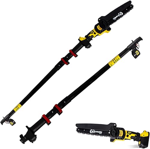 Sierra de poste 2 en 1 y mini motosierra, sierra de poste eléctrica inalámbrica de corte, 18 pies máximo, batería de iones de litio de 21 V 3.0 Ah,