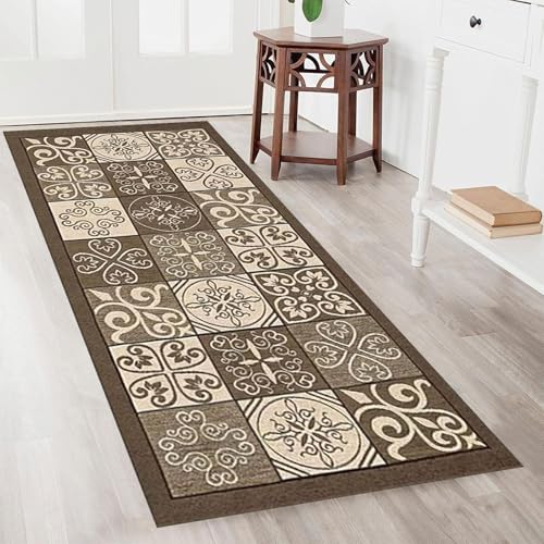Tapis cuisine devant evier 90x130 cm lavable antidérapant en moquette beige pour salon