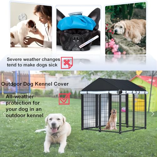 Image of Outdoor Dog Kennel Cover, Black, 4.2'Dx4.2'Wx4.5'H