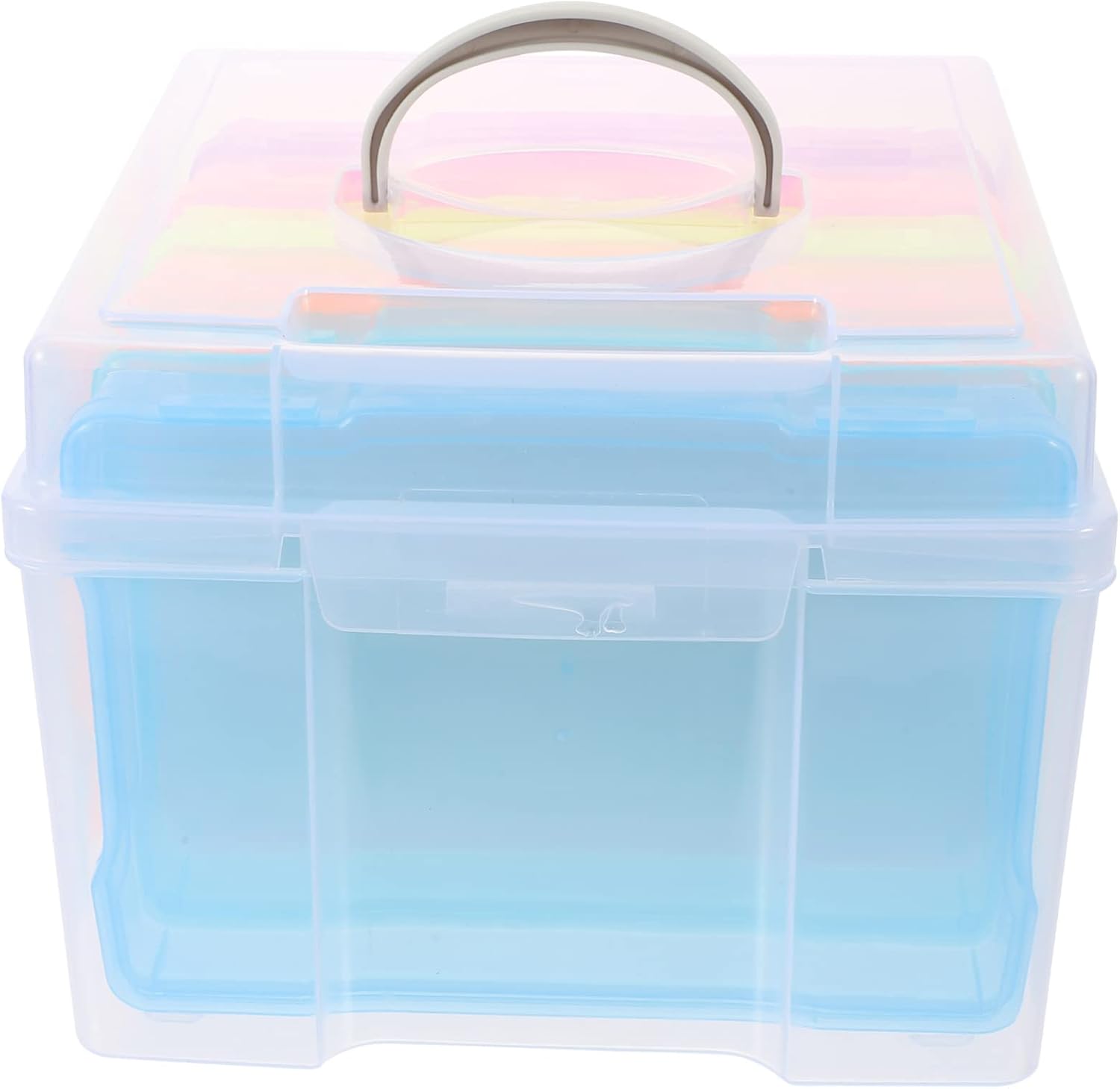 SECFOU 1set Photo Storage Box Multi-function Organizer Compartments for Pictures Craft Supplies and Accessories Portable Compact Design for Use