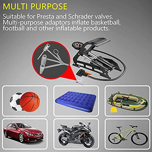 Image of Kian Foot Operated Tyre Inflator|160 PSI Double Portable Foot Air Pump|Rapid Inflation|Hands-Free,for Motorbike,Cars,Bicycle, Football,Cycle,tubeless tyre Quick and Efficient Pumping High Pressure