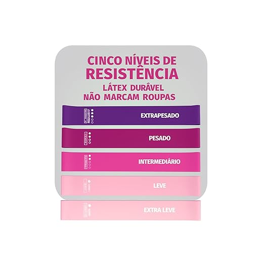 Conjunto de Elásticos de Resistência, 5 Pcs, Fitness