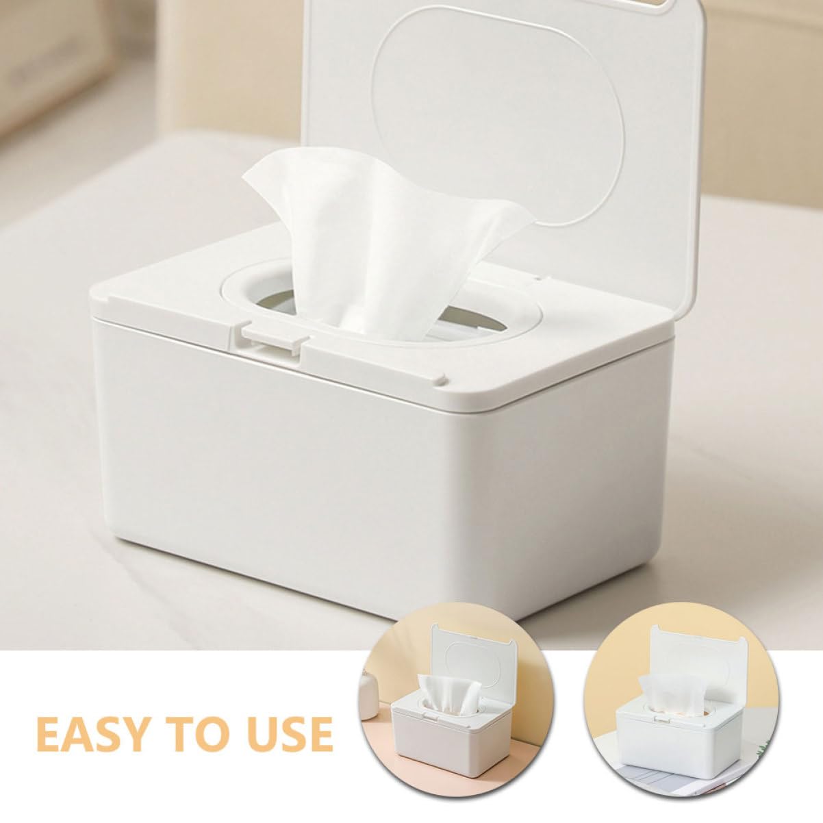 Contenitore per Salviettine Riutilizzabile 2 Pezzi in Plastica Bianca Dispenser Versatile e Moderno per Uso in Bagno e All'aperto