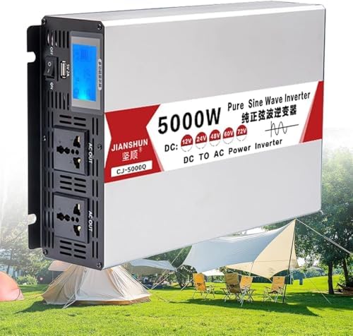 6000W Pure Sine Wave Inverter DC 24V to AC 110V Converter with USB Charger & Socket, Perfect for Travel, Camping, RV, Boat - 4000W/5000W/8000W Options Available