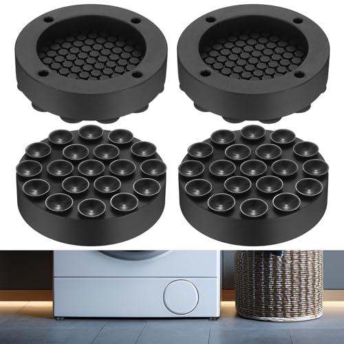 4 Pcs Soporte Lavadora, Patas Antivibracion Lavadoras, Almohadillas Antivibración para Lavadoras Antideslizantes, Patas Antivibraciones Lavadora Secadora Lavavajillas Refrigerador
