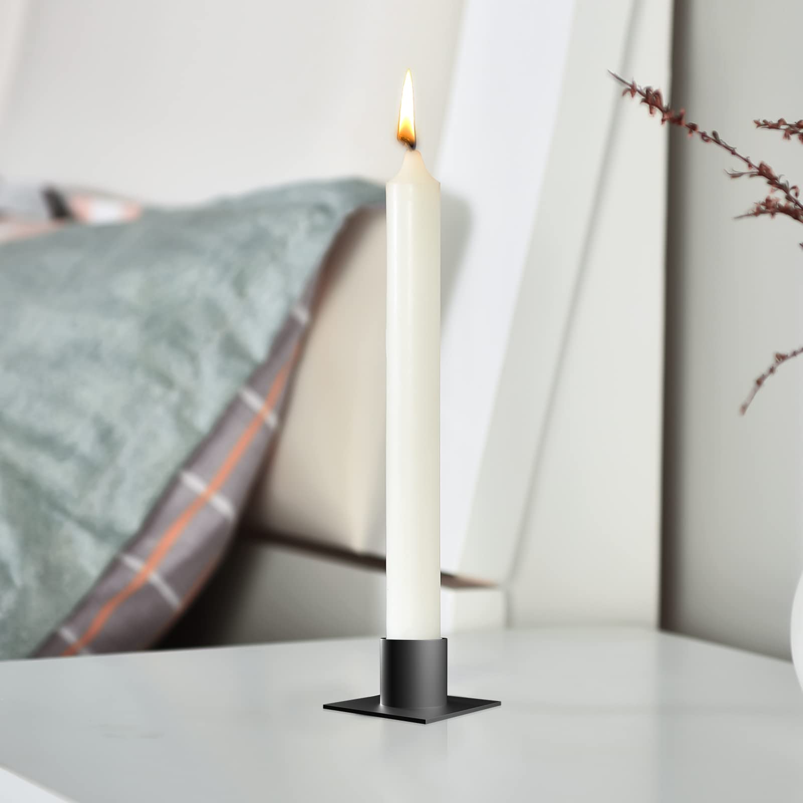 Higtok 6 Portacandele In Metallo Nero Opaco - Reggecandela Rotondi Per Tealight (Diametro Candela 2 Cm)