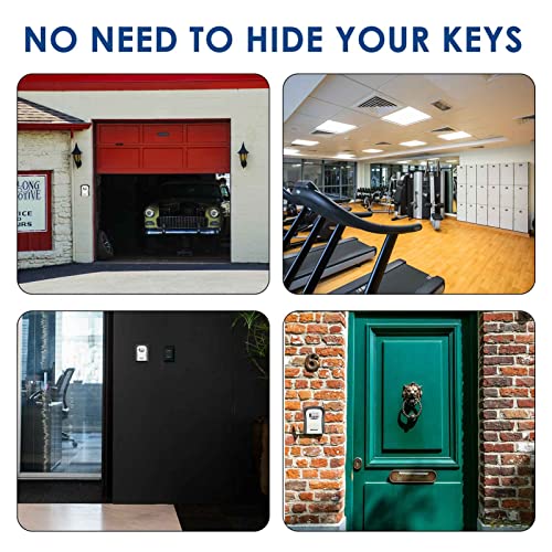 Image of GIVERARE 2 PACK Key Lock Box, Wall Mount 4 Digits Combination Lockbox Outside, Waterproof Outdoor Key Hider for House Key, Resettable Safe Security Password Box with Mounting Kit & Dust-proof Cover-Grey