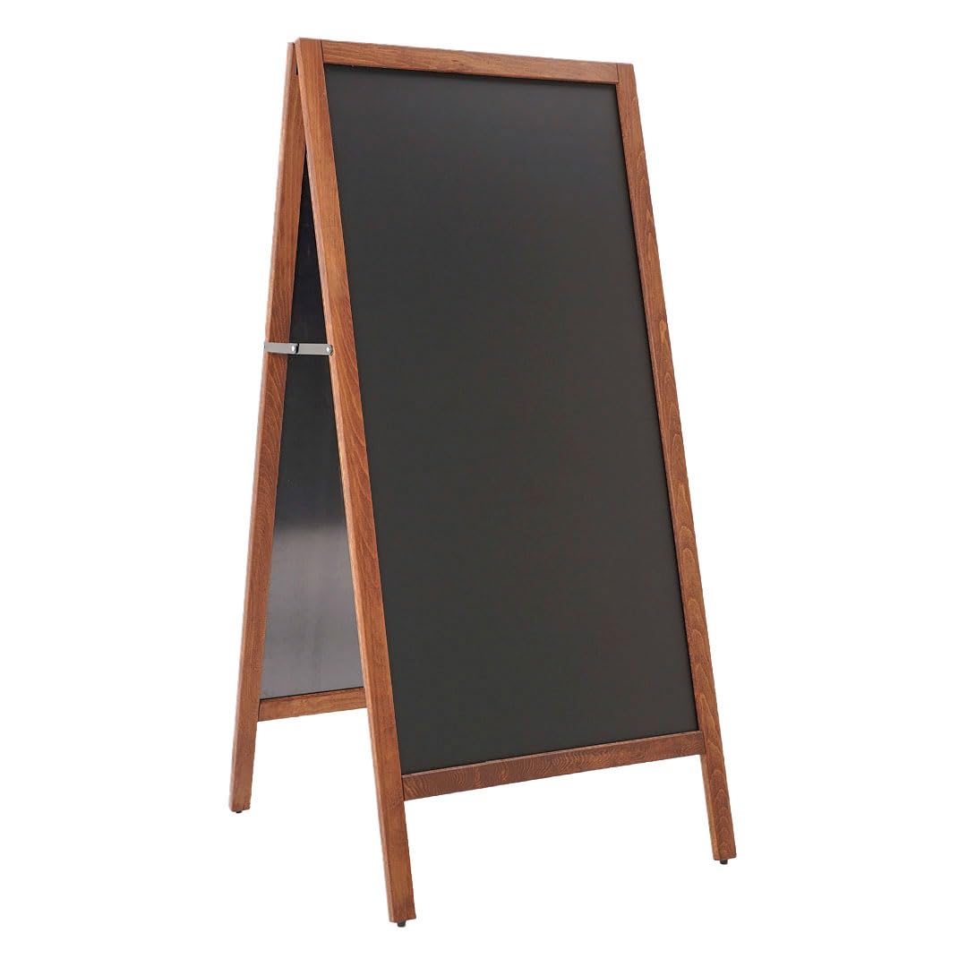 Danieli | Lavagna Cavalletto per Menu Ristorante da Esterno Magnetica Scrivibile con Gessetti e Pennarelli a Gesso Liquido | Lavagna Nera e Cavalletto in Legno per Bar e Locali (59x119 cm)
