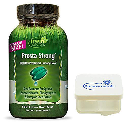 Irwin Naturals Prosta Strong Supplement, Supports Prostate Health and Urinary Flow - 180 Liquid Softgels Bundle with a Lumintrail Pill Case Irwin Naturals Prosta Strong Supplement, Supports Prostate Health and Urinary Flow - 180 Liquid Softgels Bundle with a Lumintrail Pill Case