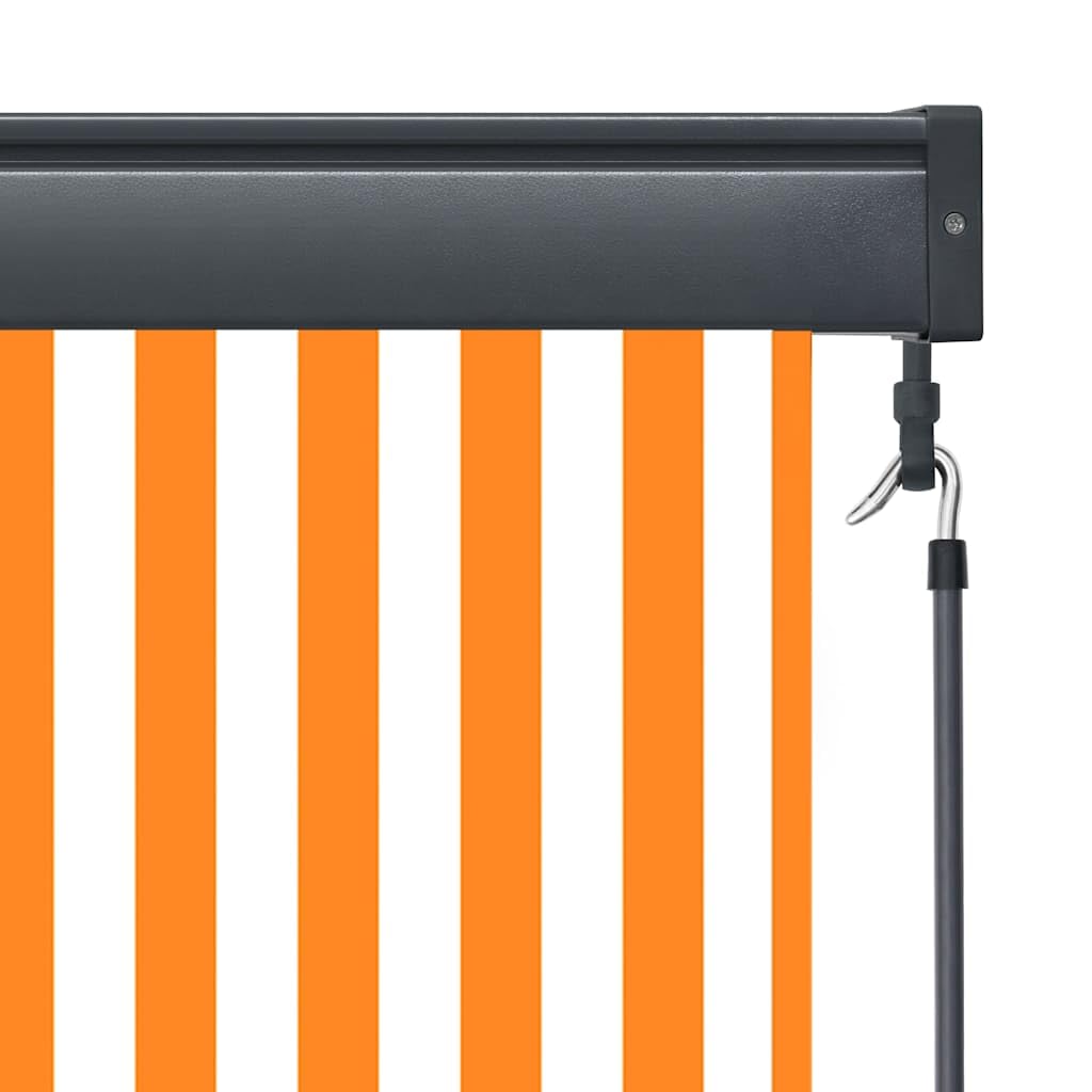 Store Roulant Extérieur 100x250 cm Blanc et Orange