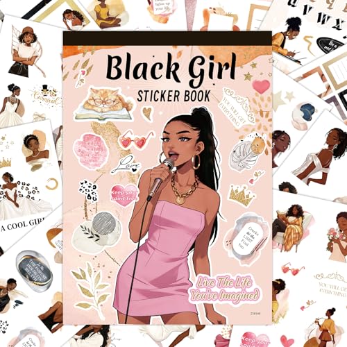 Black Girl Stickers Book - Planner Stickers Inspirational African American Women Sticker for Adults Journaling Sticker Decals for Laptop Water Bottle Phone Case Scrapbook Accessories for Women