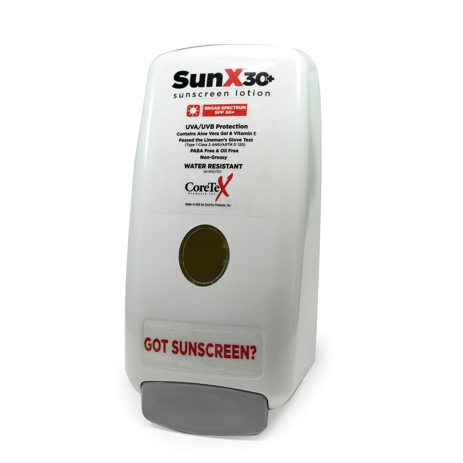 Sun X 30+ Spender zur Wandmontage für Sonnencreme (nur Spender) – kompatibel mit SunX 30's 750 ml Nachfüllbeutel mit Breitspektrum (UVA/UVB) ölfreie Sonnenschutzlotion