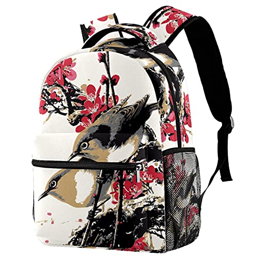 Mochila para portátil de pájaros y flor de ciruelo bolsa de viaje unisex