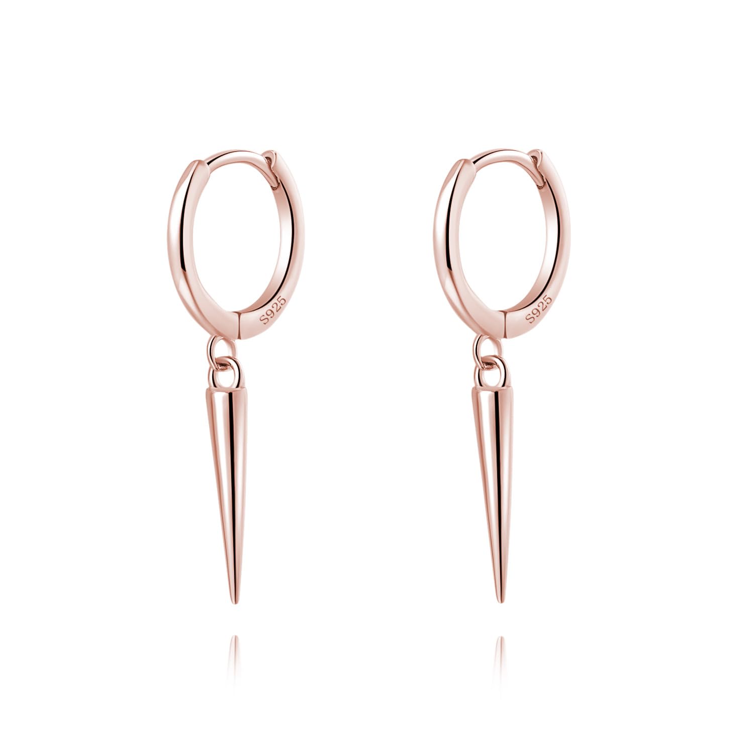 SLUYNZ Sterling Silver Spike Small Hoop Earrings for Women Teens Geometric Hoop Earrings Huggie Drop