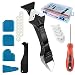 Produktbild Coltum Silikonentferner 3 in 1 mit Fugenmesser Fugenkratzer aus hochwertigem Edelstahl + Extra Fugenglätter für Küche Fliesen Bad Sanitär Bode + 30 Latex Fingerbetten+Kratzahle