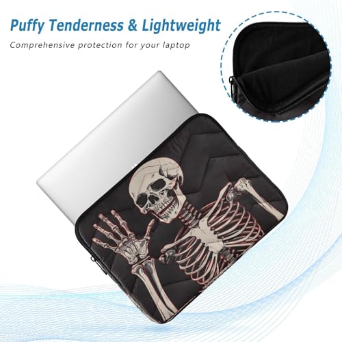 Funda para portátil 13-14 pulg impermeable patrón esqueleto miniatura 5