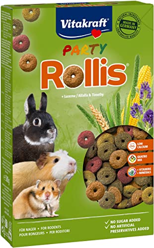 Vitakraft - Rollis Party, Snacks Para Roedores De Cereales Y Verduras, Con Vitaminas Y Minerales, Sin Azúcar Añadido - 500 G Vitakraft - Rollis Party, Snacks Para Roedores De Cereales Y Verduras, Con Vitaminas Y Minerales, Sin Azúcar Añadido - 500 G