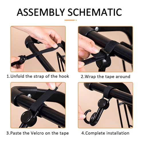 Ganchos de carrinho para pendurar bolsas e lojas, gancho de carrinho para bolsas de fraldas, cesta d