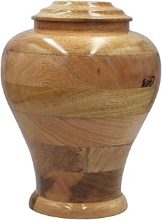 Urns for Human Ashes, Adult Size Wooden Funeral Cremation Urn with Velvet Bag
