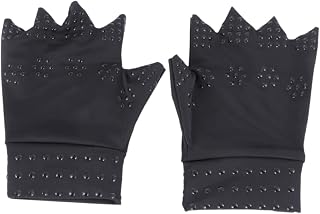Arthritis Gloves Magnetic Therapy Half-finger Compression Gloves for Women Black Work Grip