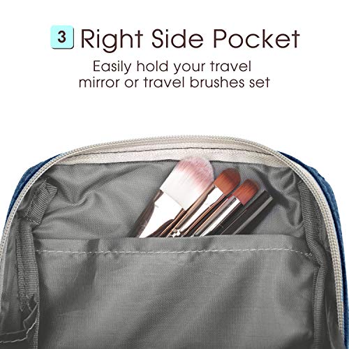 Small Makeup Bag For Purse Travel Makeup Pouch Mini Cosmetic Bag For Women (Small, Navy Blue) #TOP3