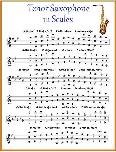 GUITARSLIDERULE TENOR SAXOPHONE CHART - 12 SCALES FOR SAX