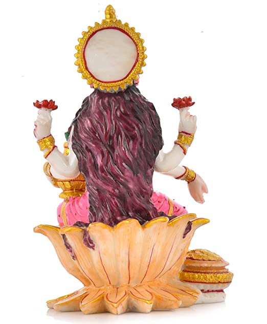 Image of Handicraft Polyresin Marble dust Laxmi Ji Murti forbest for Diwali Decor Pooja Room I Home Temple Decoration Items I god Idols I Statue I God Idols I (Size :: 7 x 4 Inche)