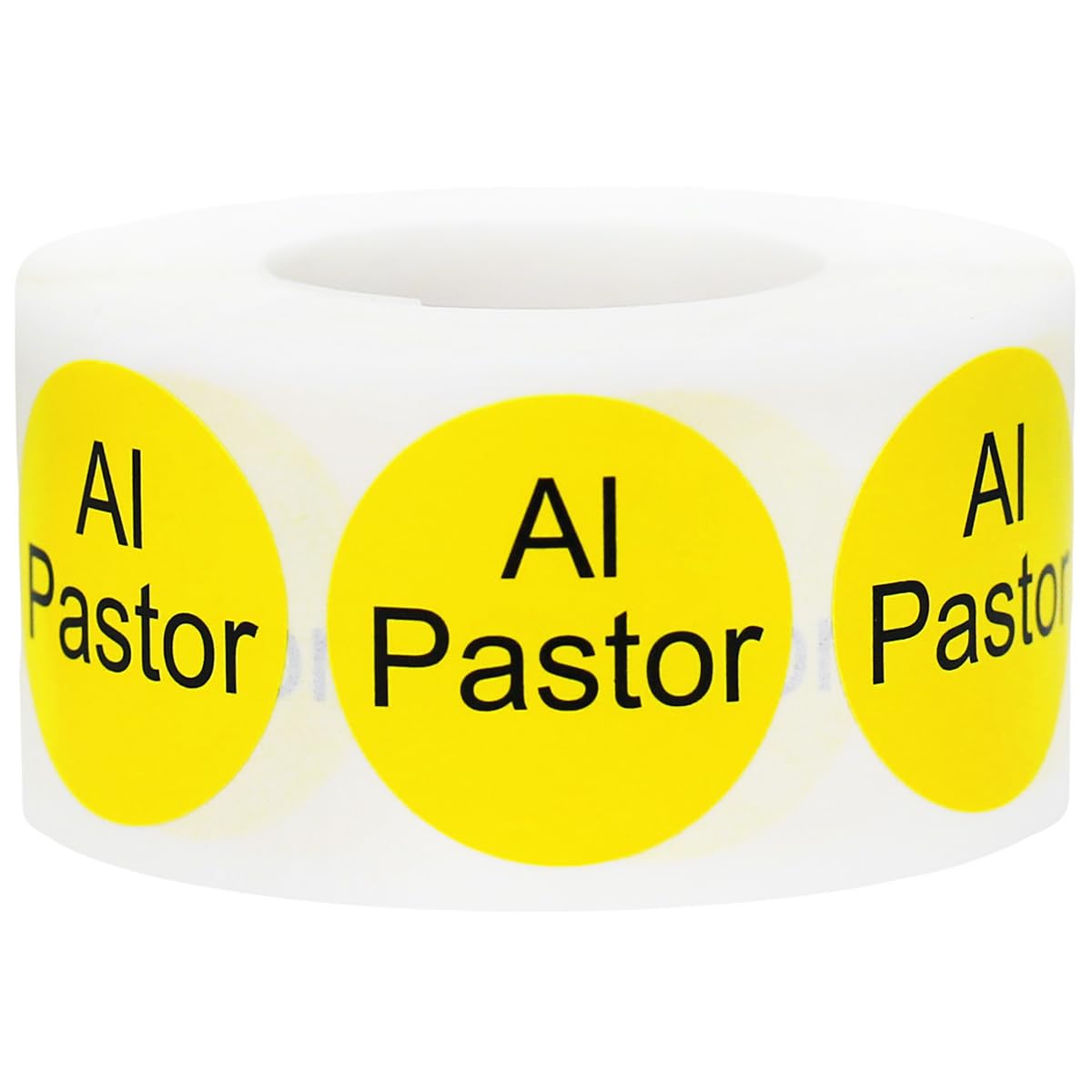 Yellow with Black Al Pastor Circle Dot Adhesive Stickers, 1 Inch Round Labels, 500 Total Stickers
