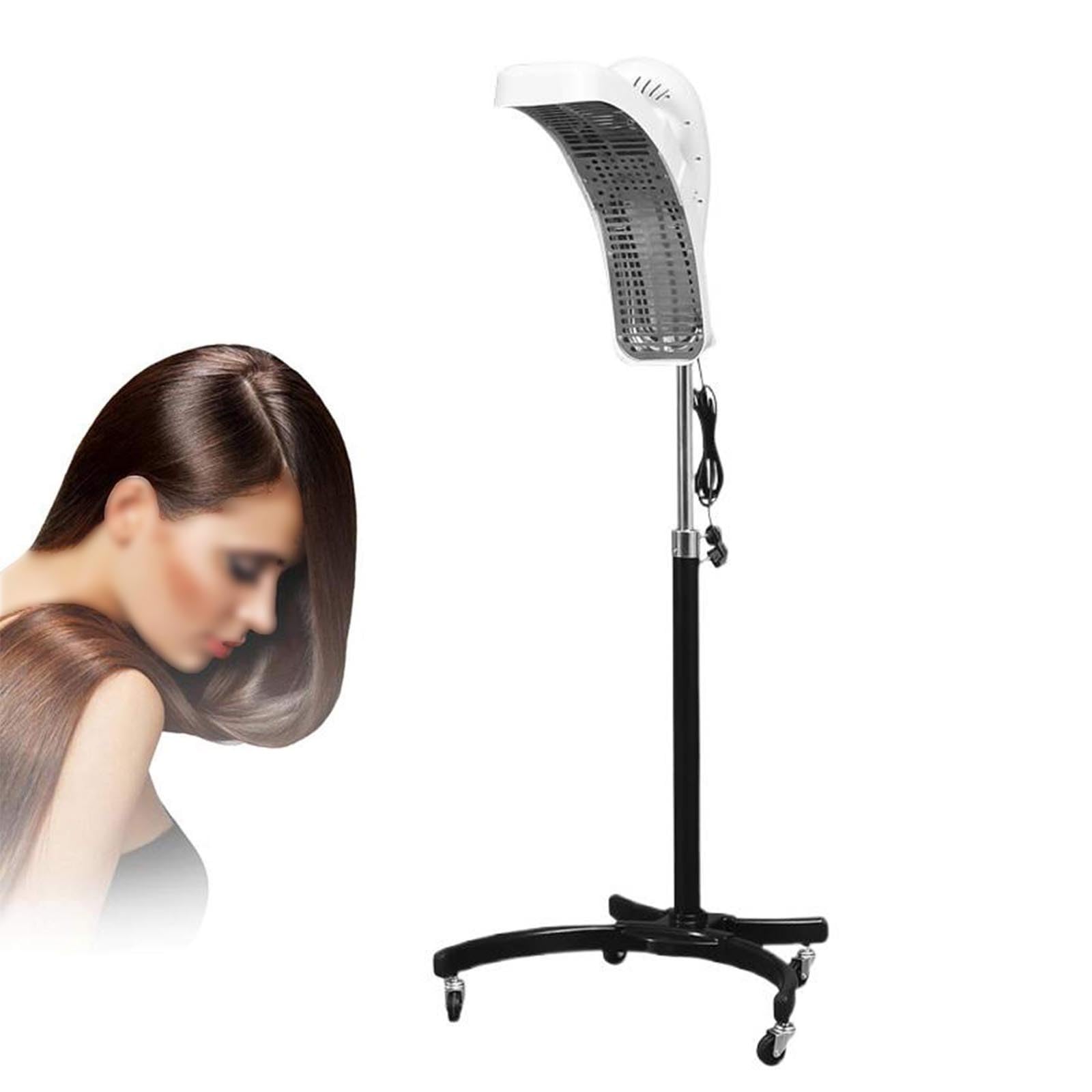 Asciugacapelli Professionale, Attrezzatura Portatile Per Salone Con Pannello Di Controllo Multifunzionale (tempo E Temperatura), Include Supporto Mobile A Rulli, Bianco/nero,A,Black