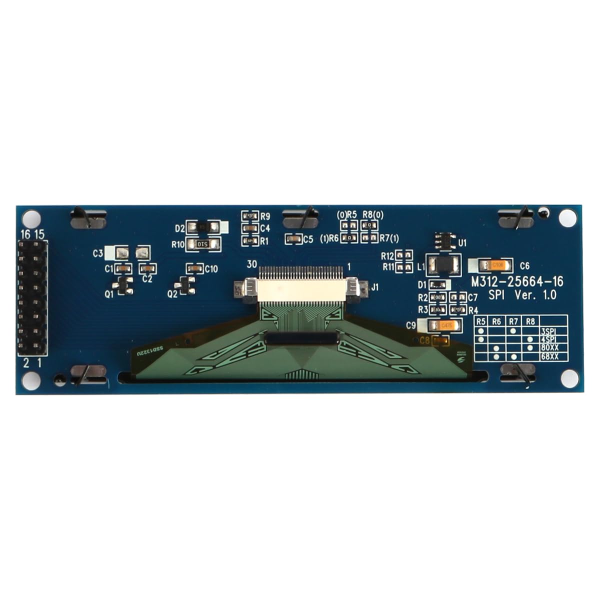 Sarini Module d'affichage LCD SSD1322 de 3,12 Pouces pour projets, systèmes intégrés, Applications de Bricolage