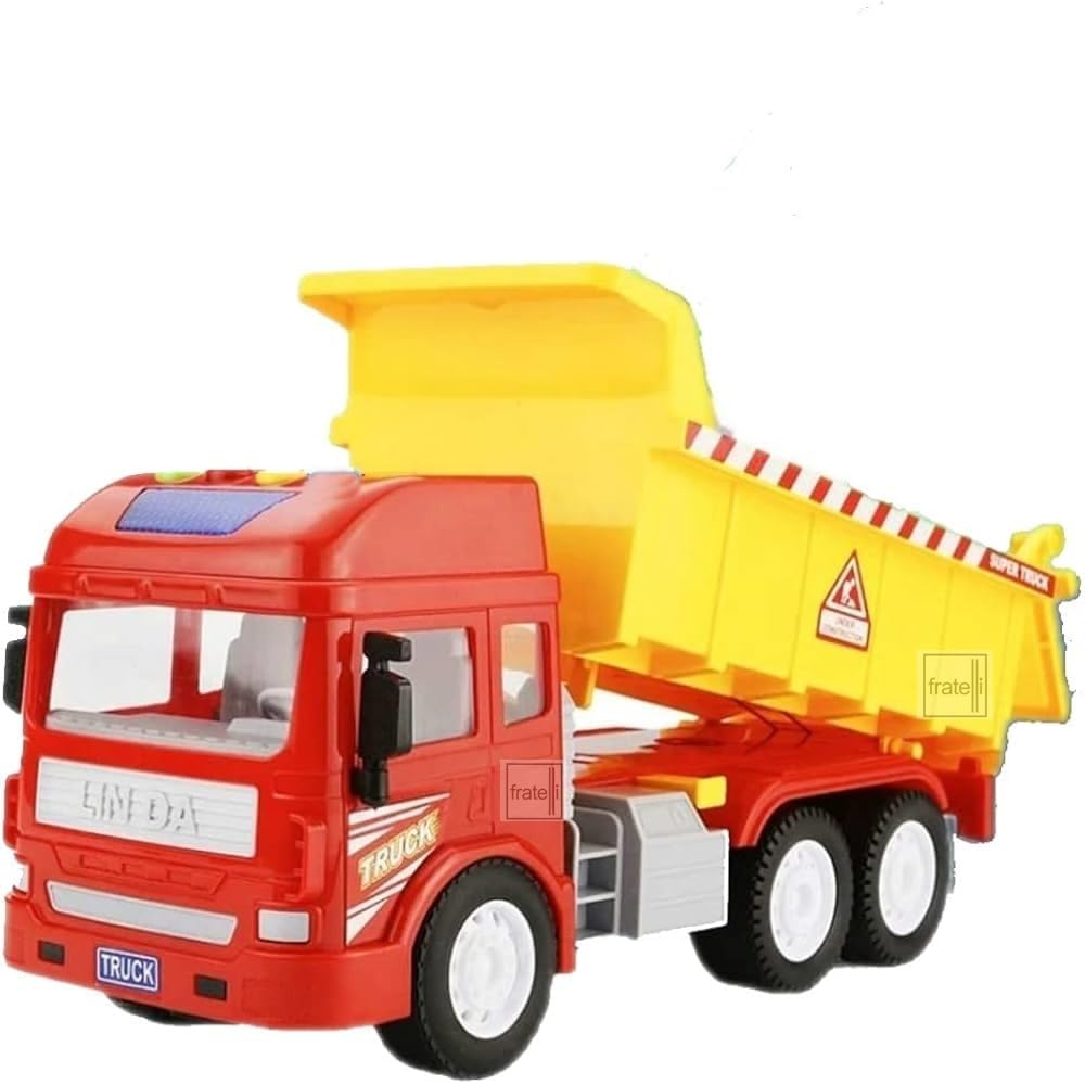FRATELLI Big Size Exclusive Toys for Kids|Boys|Girls (Dumper Truck with Music) (Dumper Truck), Red & Yellow