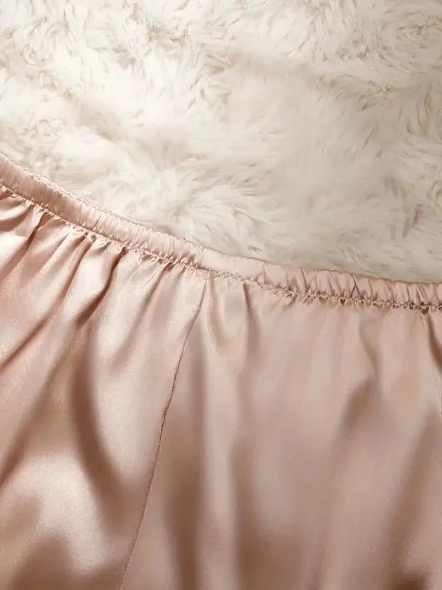 Image of Women's Satin Pajama Set with Lace Trim Camisole Top and Shorts Sleepwear Set Pack of2-1top 1nikkar