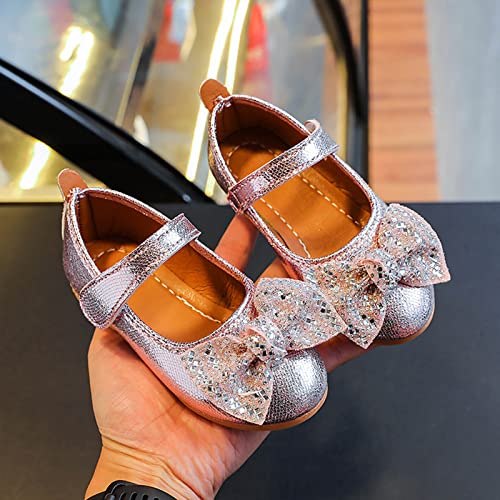 Fashion Autumn Girls Casual Shoes Flat Light Solid Color Sequin Bow Cute Shiny Dress Shoes Rubber Winter Boots Kids4