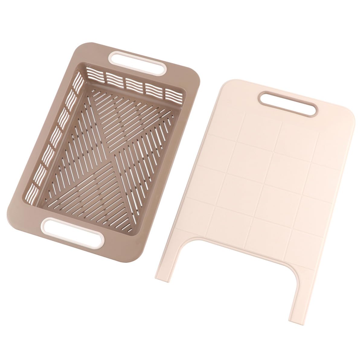 ULTECHNOVO Tabla de Cocina Multifuncional de Plástico PP Desagüe y Cesta para Verduras, Extensible, para Uso en Camping y Preparación de Alimentos Color Reutilizable Color Aleatorio