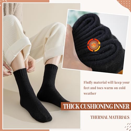 Merino Wool Socks for Women 5 Pairs Warm Winter Hiking Thick Thermal Cozy Boot Work Soft Ladies Crew Socks2